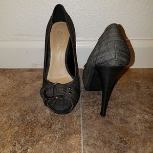 Sexy Dark Grey Denim Stiletto High Heels